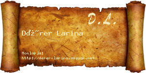 Dérer Larina névjegykártya